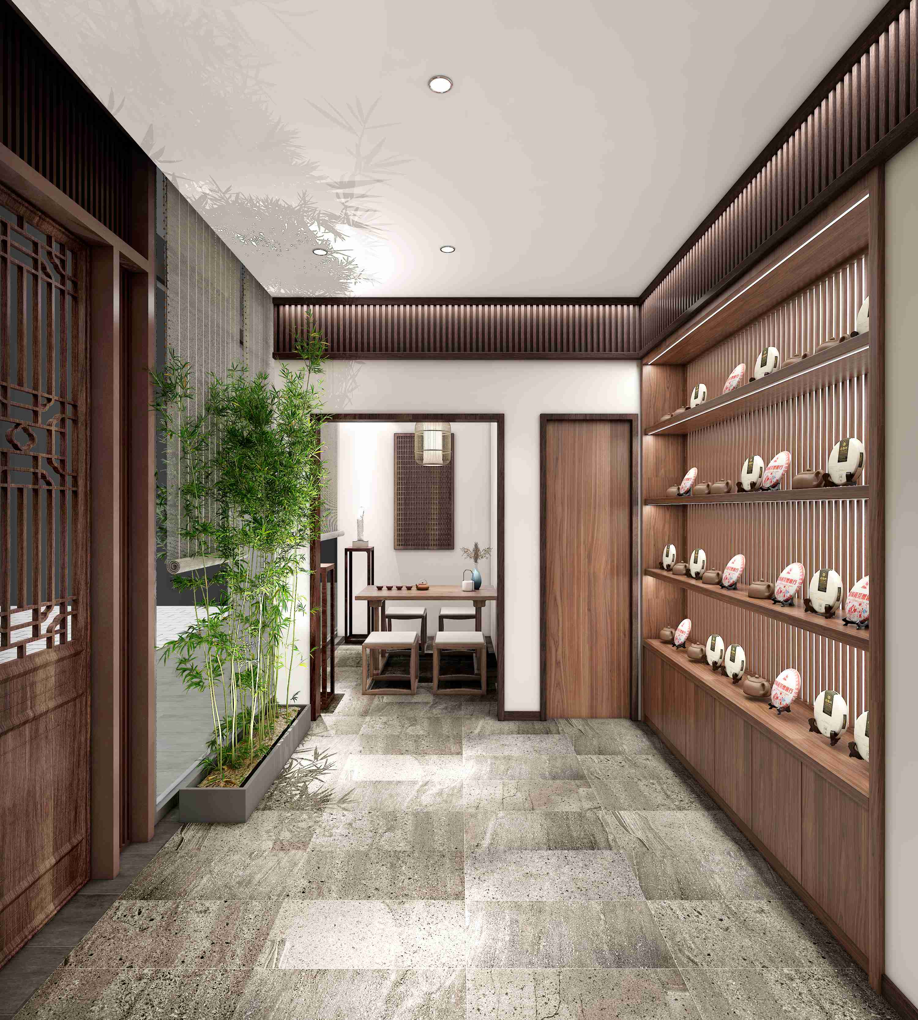 某茶室店装修设计案例(图3)