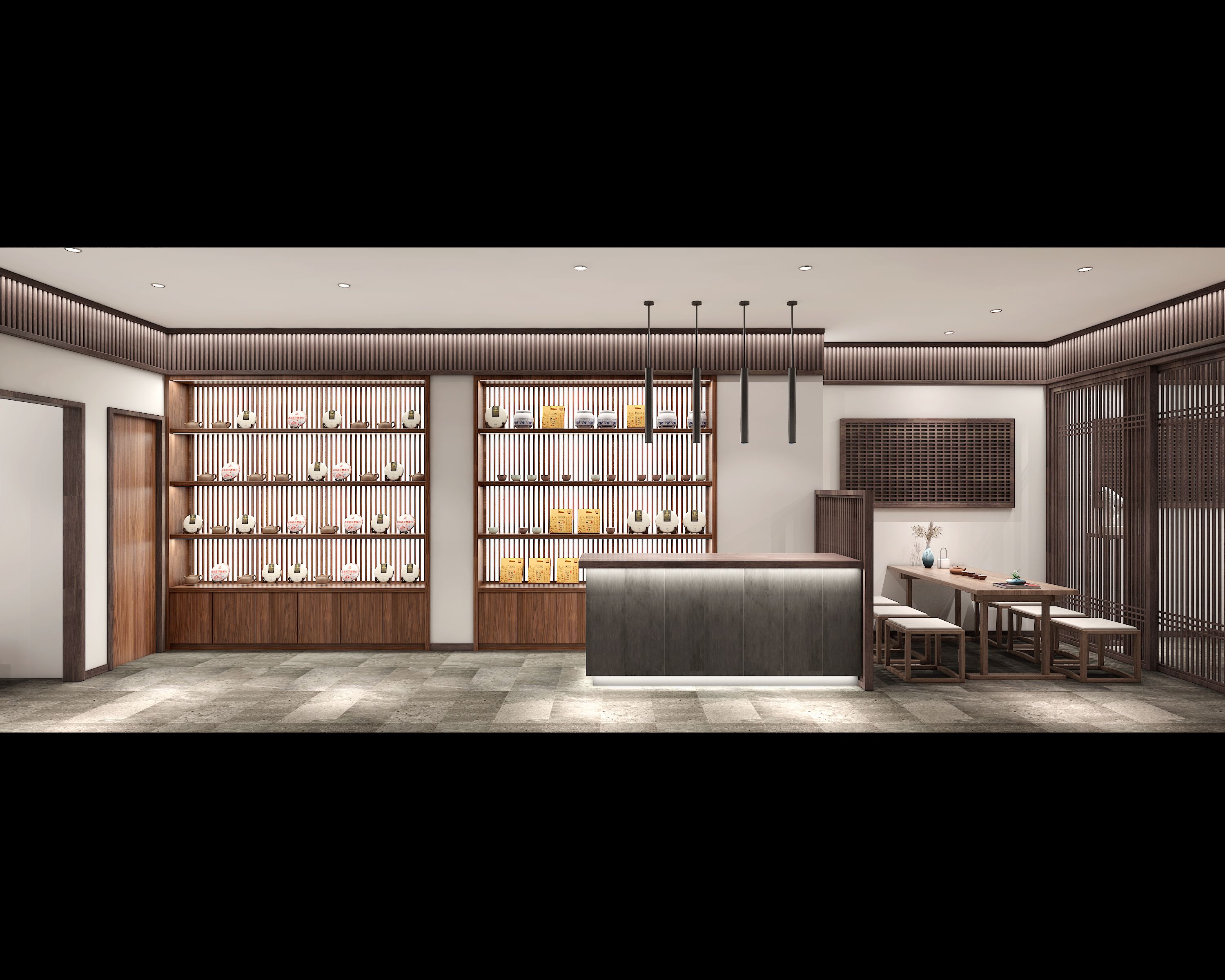 某茶室店装修设计案例(图2)