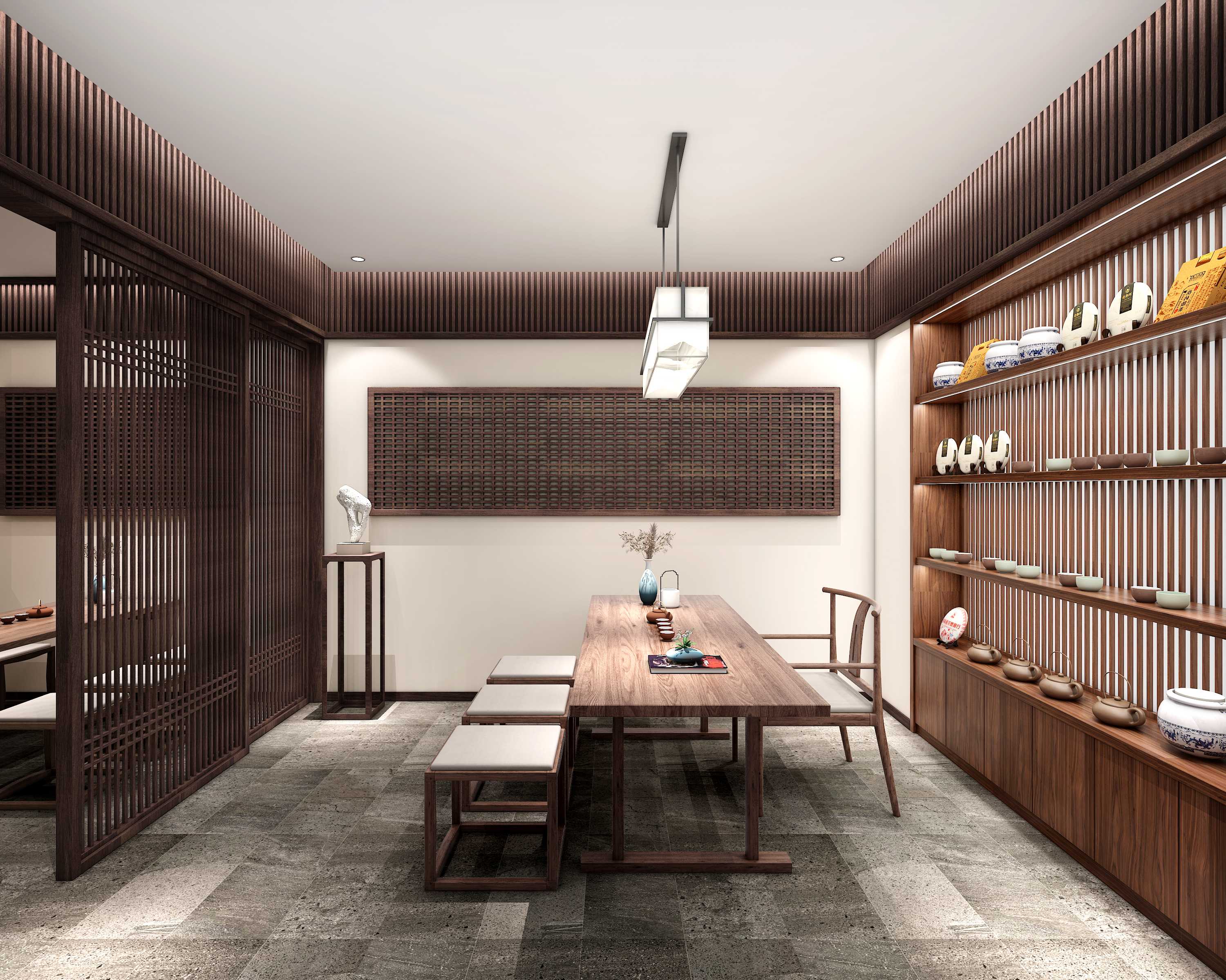 某茶室店装修设计案例(图4)