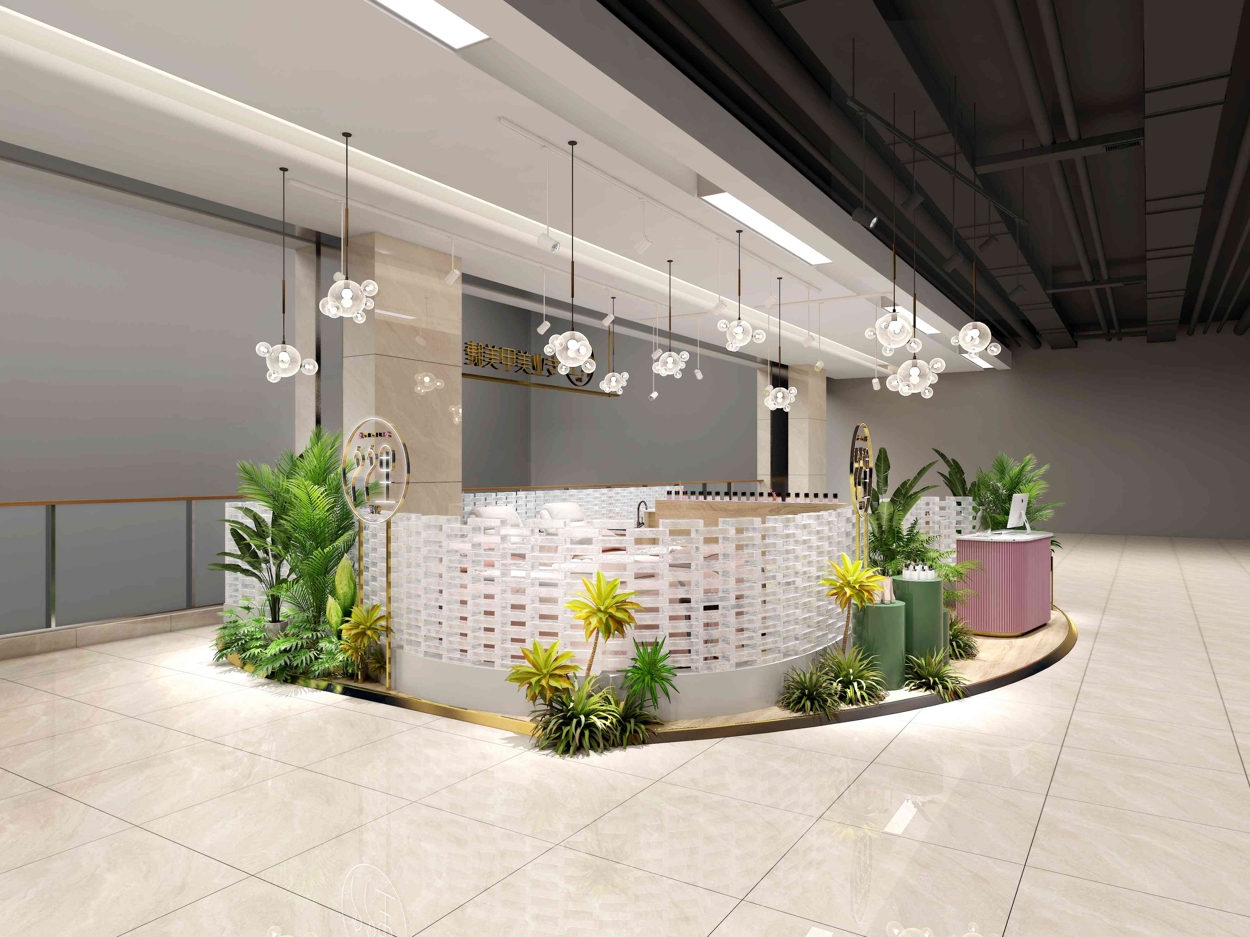 夕夕里美业（天合里店）店面设计装修案例(图1)