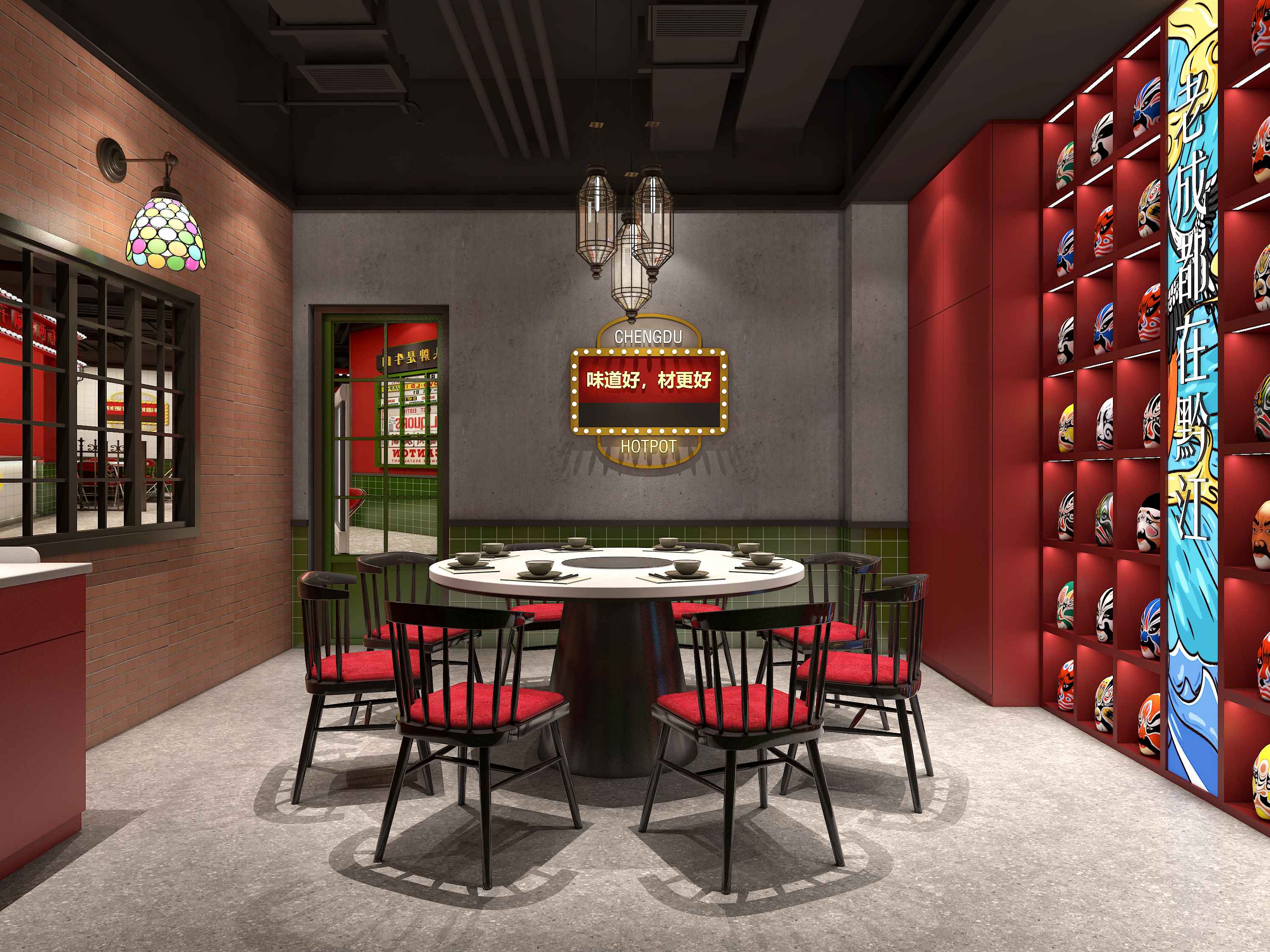 黔江-老成都串串火锅餐饮设计案例(图1)